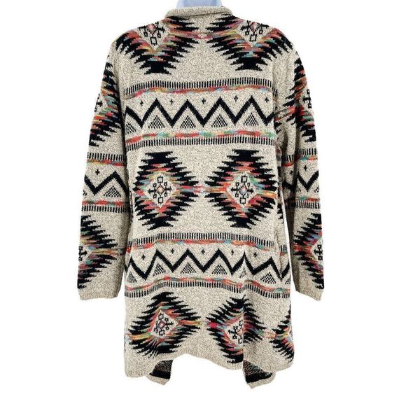 Dreamers Aztec Southwestern Long Sleeve Cardigan Sweater - Picture 2 of 8